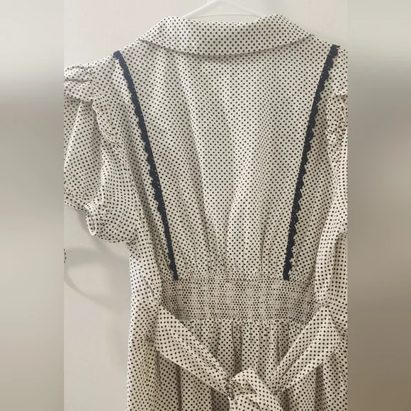 Free People Polka Dot Ruffle Sleeve Dress, Size Small Petite, Cotton. - Picture 8 of 9